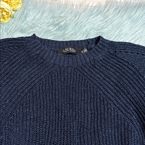 Lauren Ralph Lauren Black Label Dark Blue Knit Sweater sz MP - Picture 2 of 8